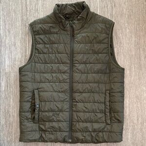 Men's Olive Green Quilted Vest